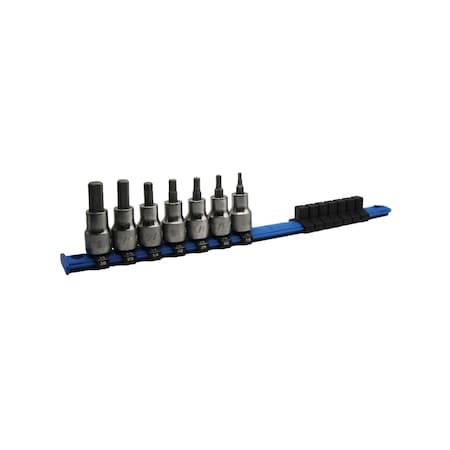 Bit Socket Set, 1/2 Inch Drive, 7 Pieces